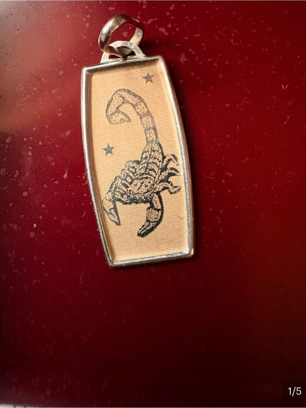 Scorpion Pendant Charm in Tan and Silver - Reptile Accessory 14 K Gold